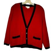 Vintage Brooks Brothers Red Wool Cardigan Sweater