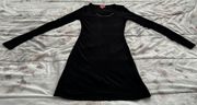 D-Matic Black Ribbed Bodycon “For Successful Living” Mini Dress, size S