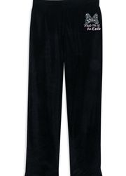 Disney Parks Meet Me at the Castle Minnie bow w/sparkly stones black velour pant