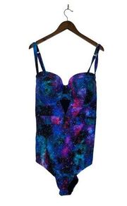 Torrid Size 6 Vixen Galaxy Mesh Cutout One-Piece Swimsuit