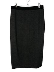 Sunny Leigh Gray & Black Knit Midi Pencil Skirt S