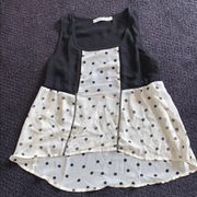 Black & polka dot tank blouse