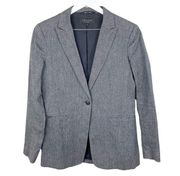 Rag & Bone New York Grey Cotton Blazer Jacket Bemberg Lining Women's Size 4