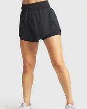 Gymshark 2n1 Running Shorts - black w/ black logo