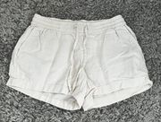 Cream High Rise Linen Shorts Size Small