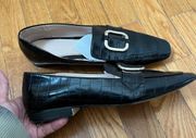 Zara Faux Leather Croc Buckle Loafers US Size 7.5 EU Size 38 See Description