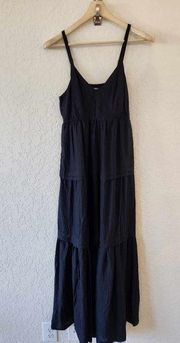 Simply Vera Vera Wang Black Pintuck Tiered Maxi Dress Size Small