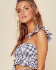 Blue Life Gingham Crop Top