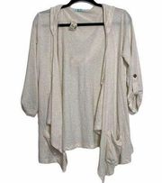 Maurices Lagenlook Cream lightweight hooded top