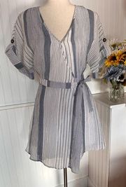 Sienna Sky Blue Striped Wrap Dress