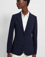 THEORY Staple Fitted Collared Blazer Navy US 2