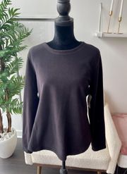 Black Long Sleeve Fleece Crew Sweatshirt Size Medium NWT!