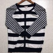 NWOT *Navy Blue & White Striped Cardigan*