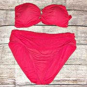 Carmen Marc Valvo Coral Bikini size L