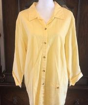 💖 Liz Baker Yellow Button Up Jacket