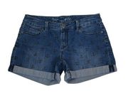 The Limited 678 Anchor Print Cuffed Denim Jean Shorts Womens 8