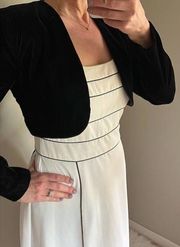 Sandra Darren Cream & Black Dress, Size 12