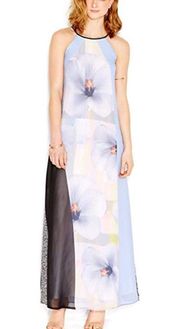 NWOT Floral Print Color Block Maxi Dress SZ-M