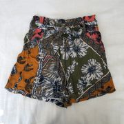 Green Floral Soft Shorts