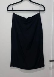 Stretch Silk Balck Pencil Skirt