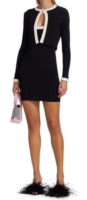 Alexander Wang Jacquard Logo Trim Mini-Dress in Black & White