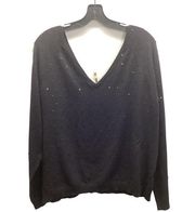 Attention sequence black v-neck sweater size extra large Preowned