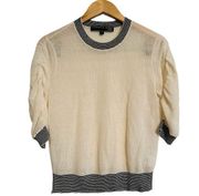 Sweater Knit Top Linen Blend Size Small