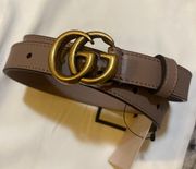 Leather Belt with Double G Buckle Size 85/34