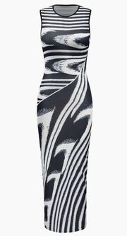 NWT WOMENS MICAS ABSTRACT PRINT SLEEVELESS MAXI DRESS