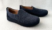 Fitflop Navy Midnight Blue Merino Wool Rally Slip On Platform Sneaker 37 6 US