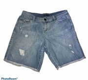 New York & Company distressed jean shorts