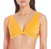 Gianni Bini Terry Solids Wide Strap Bralette Swim Top Yellow Womens Size Small