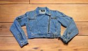 Blue Women’s Moto-Style Diagonal Zip Denim Jacket Size 2 / XS