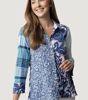 Habitat nothing matches 48421 Stir It Up blue white purple top blouse Small
