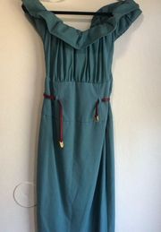 Black Halo Camilla Teal Dress Size 6