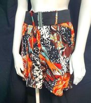 HP! Tracy Evans Multicolored Tribal Print Skirt & Belt