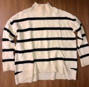 White And Black Striped Sweater