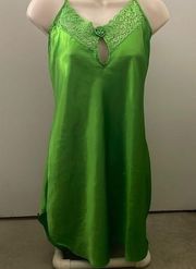 Secret Treasures Women Satin Slip Dress Negligee Nightie Lace  Green Large