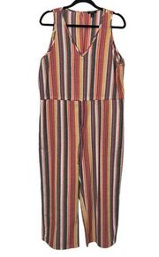 Anthropologie Drew Sleeveless wide leg striped Romper women’s size large