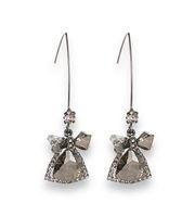 Crystal Bow Dangle Drop Earrings for Women