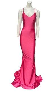 Jessica Angel Open Back Evening Gown Style 636 Lipstick Pink Size XS NWT