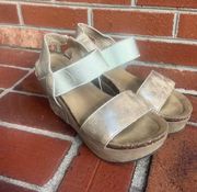 Tan Wedges Two Straps