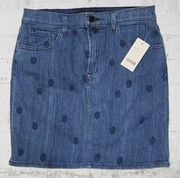 J Brand Dark Wash Polka Dot Pattern Low Rise Women's Mini Denim Skirt Size 27