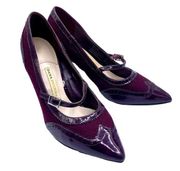 Dana Buchman Mary Jane Stiletto Heels Shoes US 7 Pumps Burgundy Faux Leather Fab