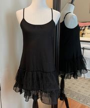 O2 Collection Small Black Ruffled Hem Dress