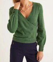 Boden Green Maddie Wool Alpaca Blend Wrap Sweater 6