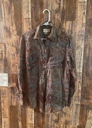 Denim and supply Ralph Lauren  women’s shirt size s/p Brown mixed colors Length 26 17 wide (w)