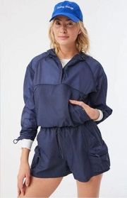 Outdoor Voices Windbreaker Pullover, Dark Sky Navy Blue Small NWT