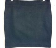 & Other Stories Womens Wool Pencil Mini Short Skirt Black Side Zip Size 10