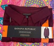 Banana Republic Long Sleeve Maroon Satin Pullover Sz XXL